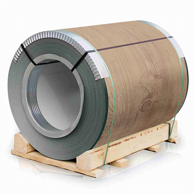 Рулон стали под дерево Светлый Дуб 3D 0.45х1250мм Принтек Россия