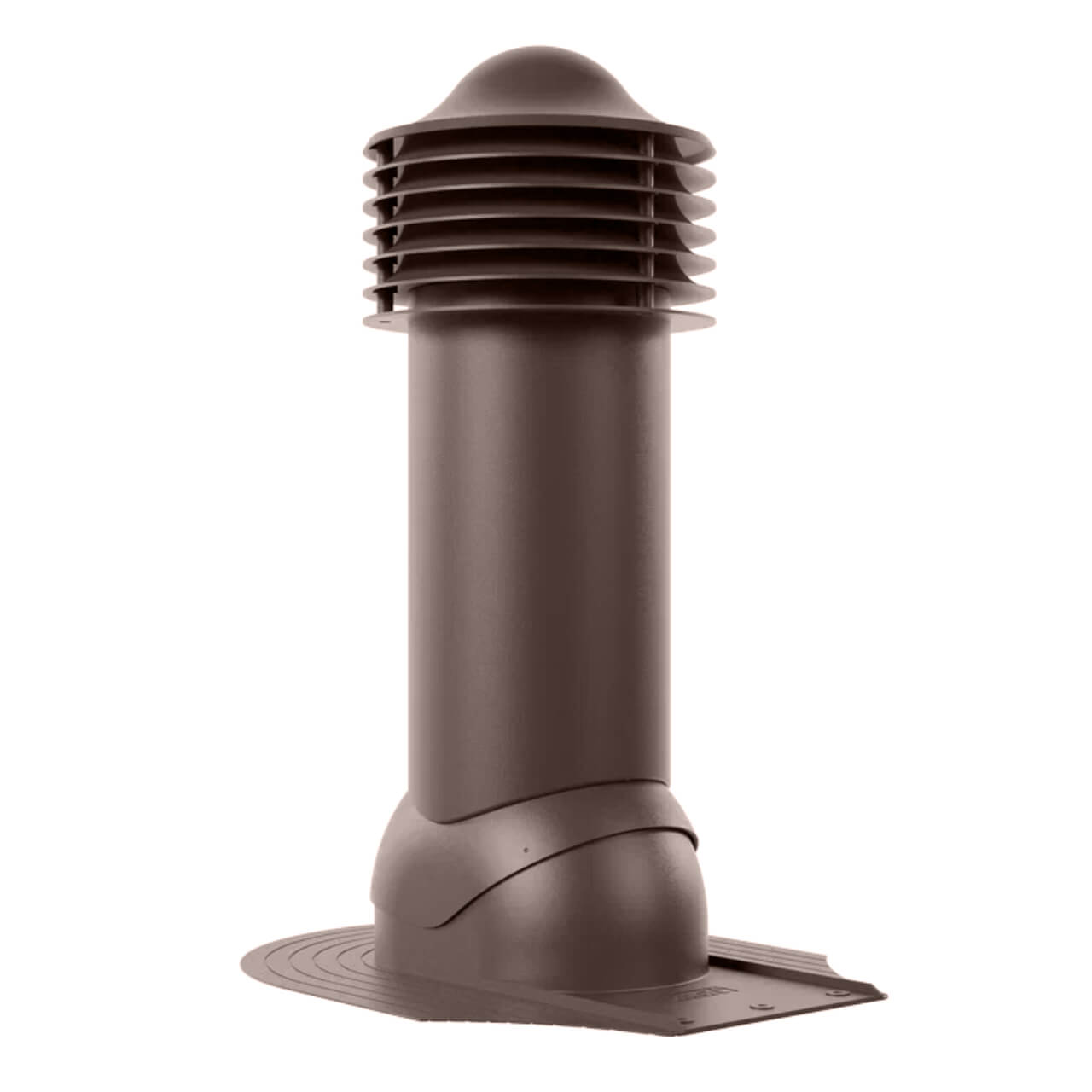 Труба вентиляционная h550мм d110мм RAL 8017 шоколад для мягкой кровли при монтаже утепленная вид