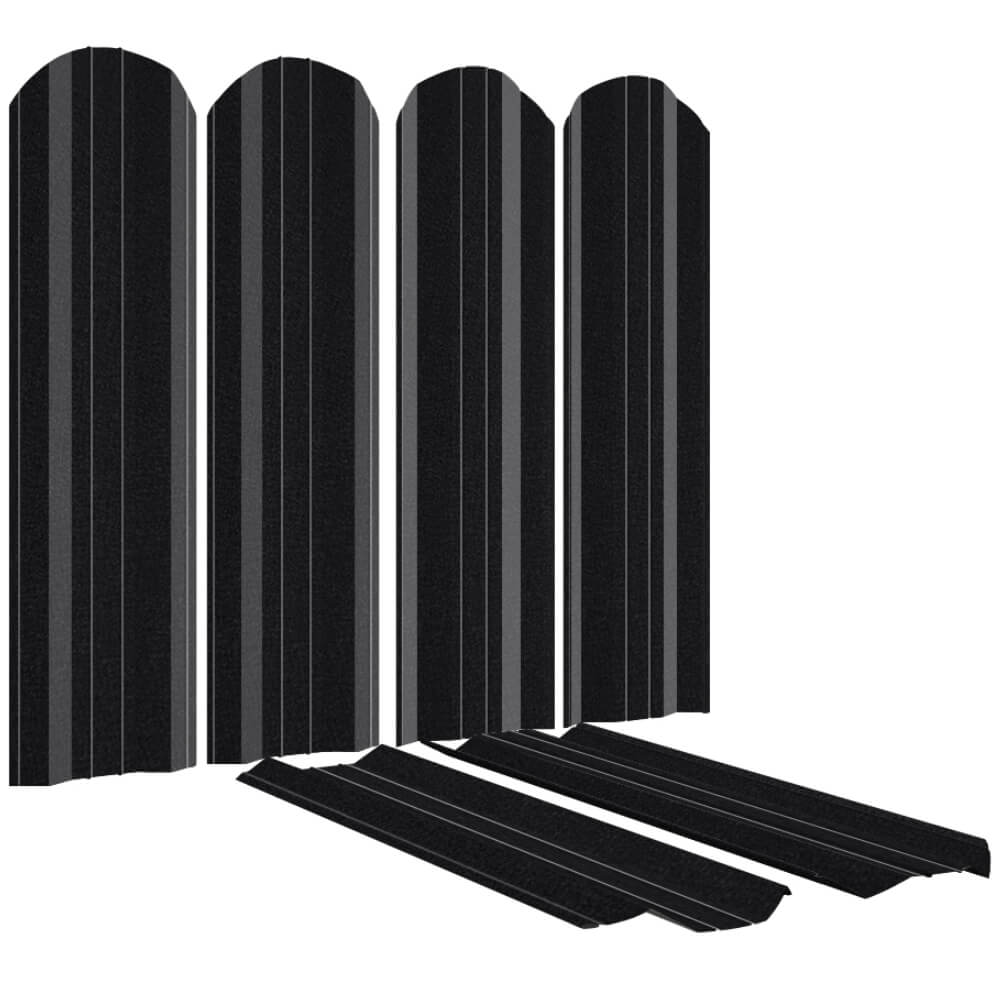 Штакетник (евроштакетник) ЭКО-М RAL9005-9005 МАТТЕ Черный матовый полиэстер двусторонний