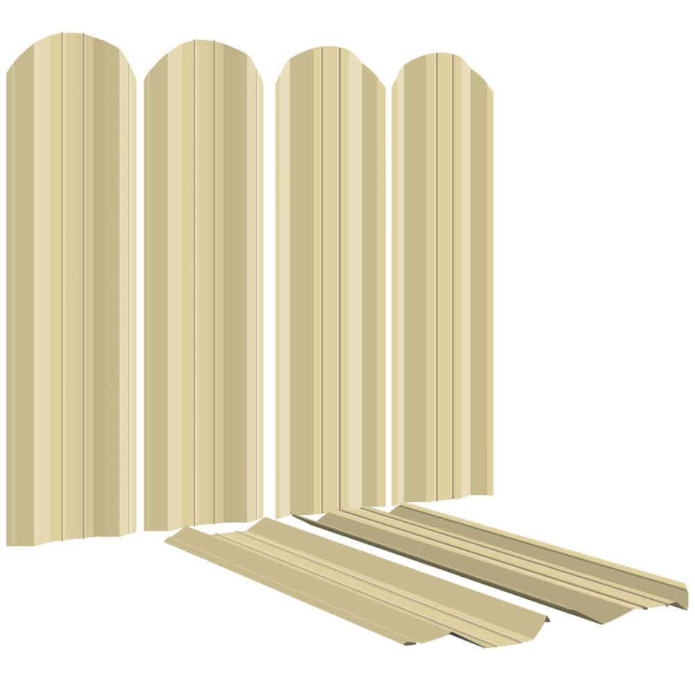 Штакетник (евроштакетник) ЭКО-М RAL1014-1014 Бежевый полиэстер двусторонний