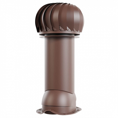 Роторная вентиляция VIOTTO d110мм h550мм для металлочерепицы Монтеррей RAL8017 шоколад утепленная