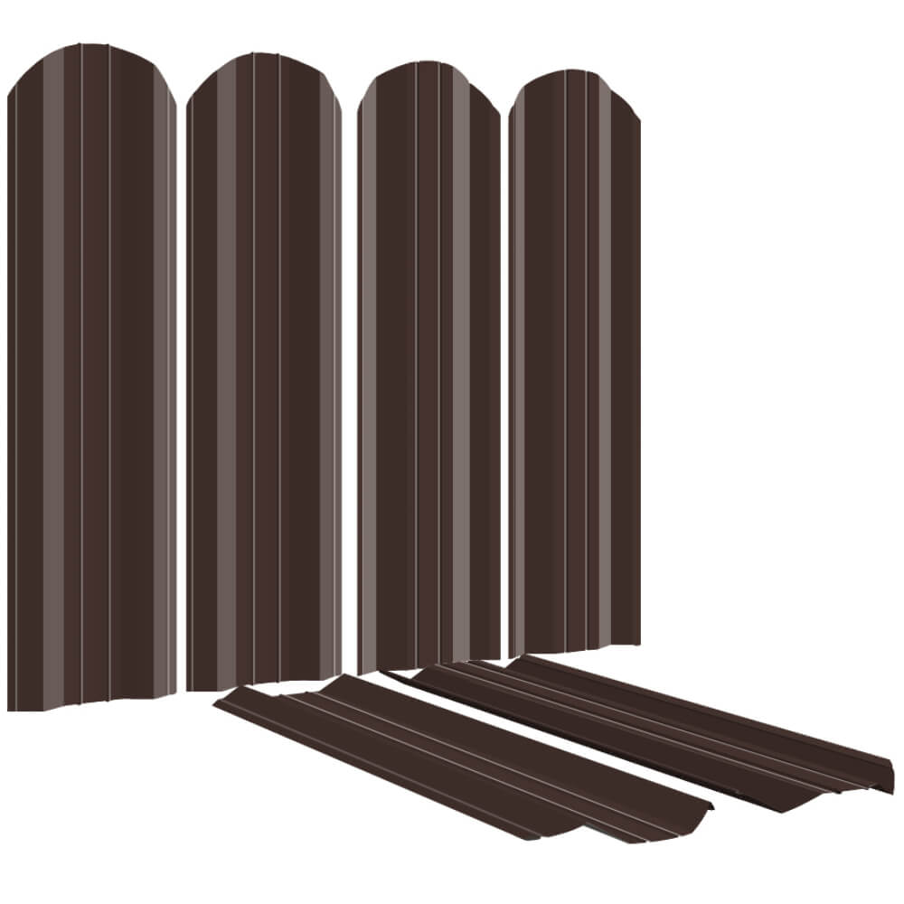 Штакетник ЭКО-М 95мм RAL8017-8017 Шоколад 2-х сторонний для забора