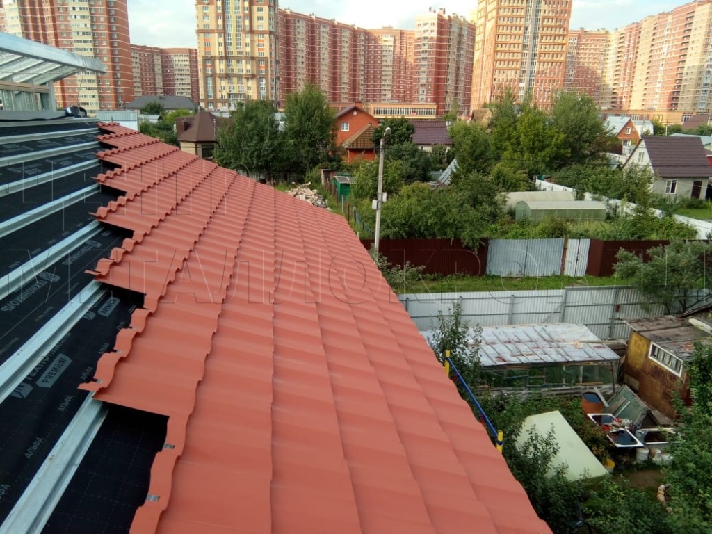 Металлочерепица Геркулес 8004 терракотовый Стальной Бархат от Центра Металокровли в Темиртау