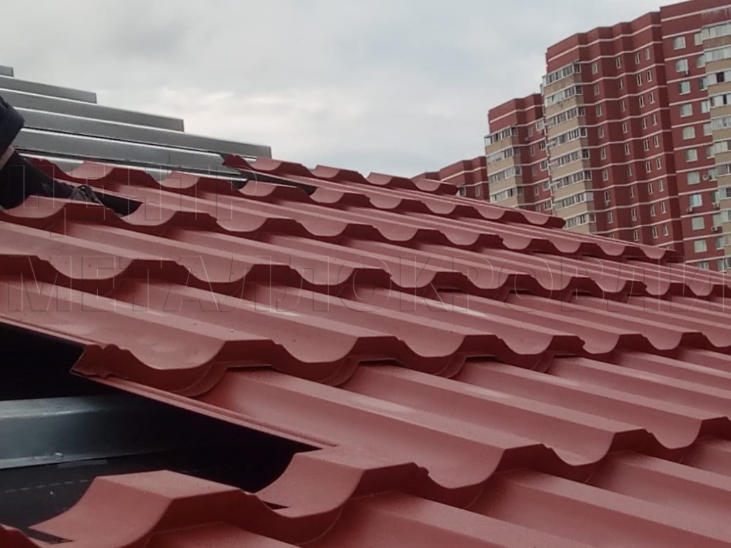 Металлочерепица Геркулес 8004 терракотовый Стальной Бархат от Центра Металлокровли в Темиртау