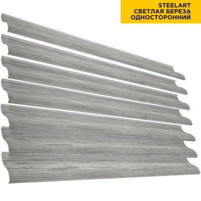 Ламель забора Еврожалюзи Светлая Береза SteelART металлическая односторонняя