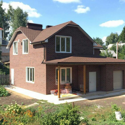 Фaсадная плитка Hauberk коллекция Кирпич цвет Красный на фасаде дома фото 4 Фaсадная плитка Hauberk коллекция Кирпич цвет Красный на фасаде дома фото 4