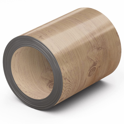 Рулон стали под дерево Светлый Дуб 3D 0.45х1250мм Принтек Россия 2х сторонний отмотка