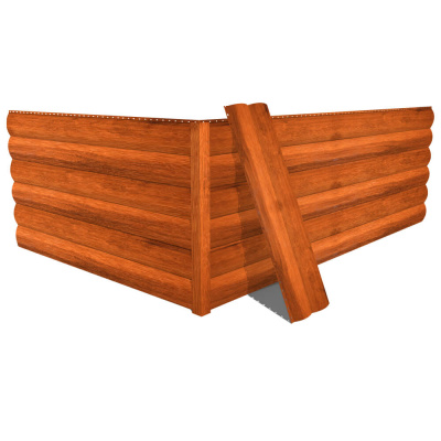 Фото сайдинга металлического (металлосайдинга) Блок-Хаус под бревно SteelArt Кедр Темный для фасада дома